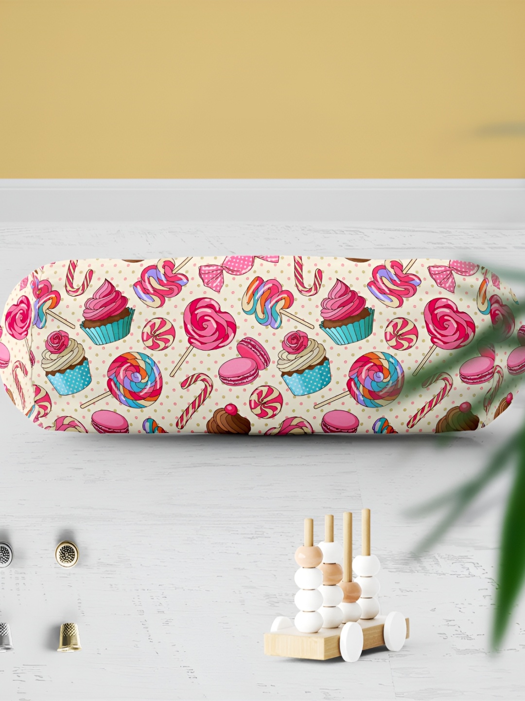 

ArtzFolio Cream & Pink 2 Pieces Printed Eco-Friendly Bolster Covers