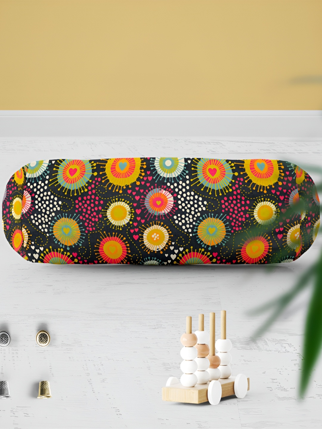 

ArtzFolio Black & Yellow 2 Pieces Printed Eco-Friendly Bolster Covers