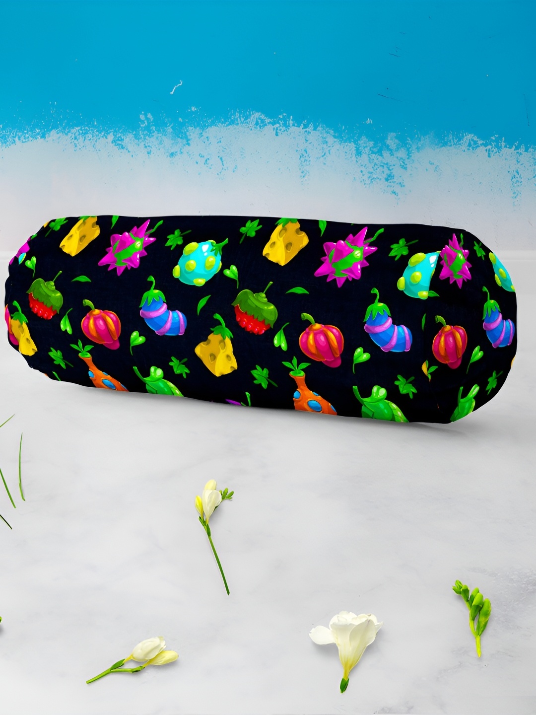 

ArtzFolio 2 Pieces Black & Green Printed Eco-Friendly Bolster Covers