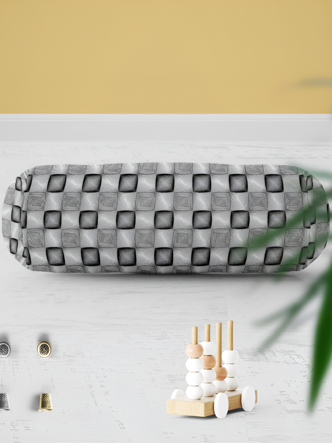 

ArtzFolio 2 Pieces White & Black Printed Eco-Friendly Bolster Covers