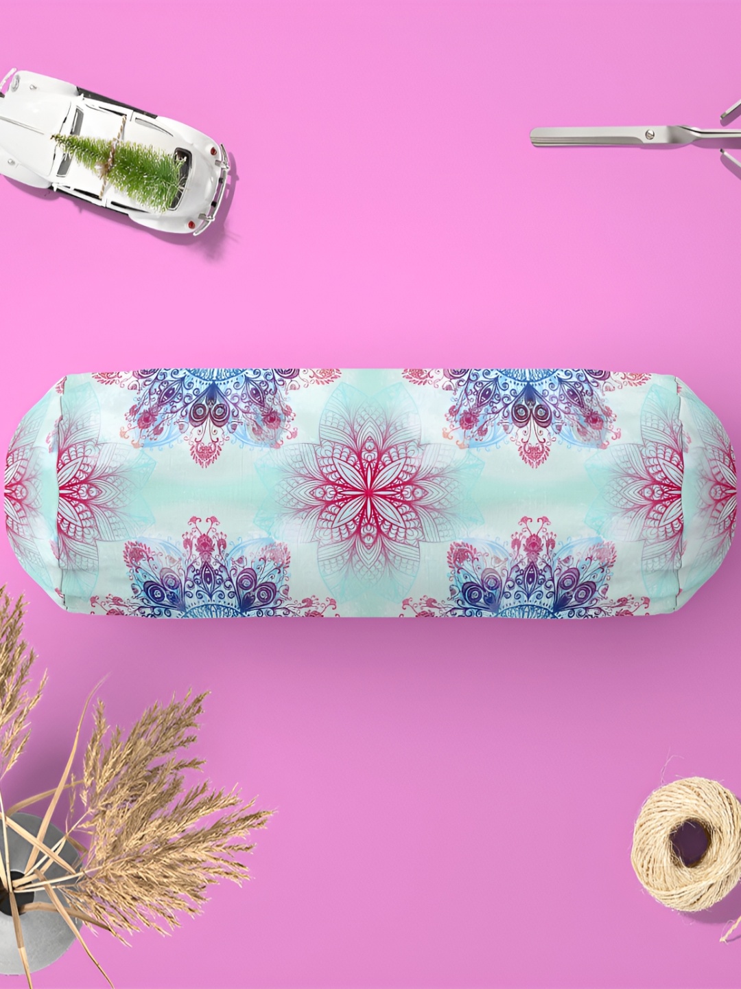 

ArtzFolio Blue & Pink 2 Pieces Floral Printed Bolster Covers
