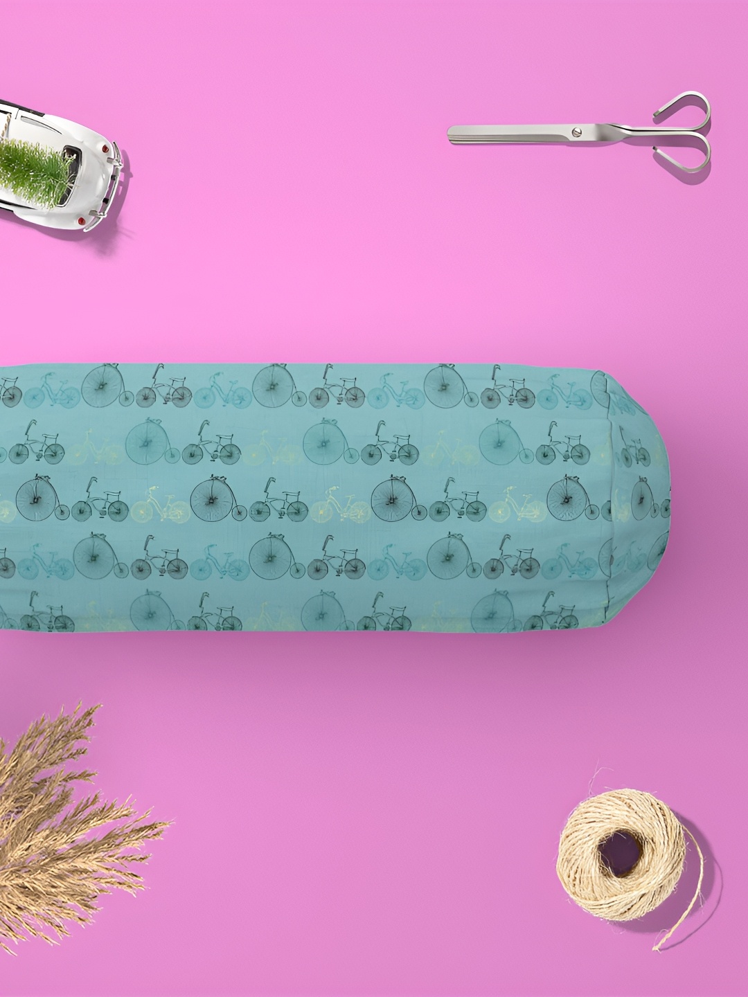 

ArtzFolio Blue & Black 2 Pieces Printed Velvet Bolster Covers