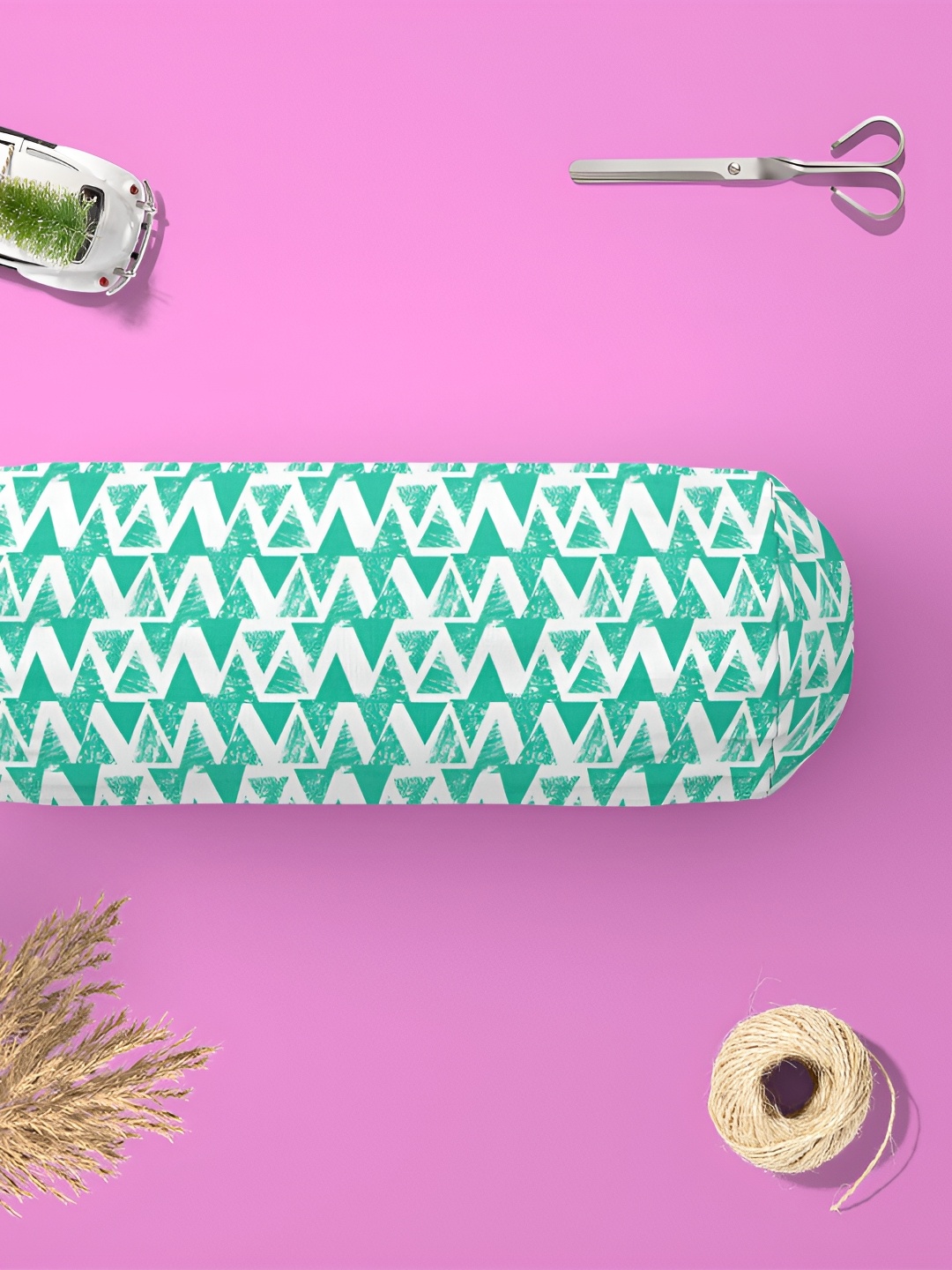 

ArtzFolio Sea Green & White 2 Pieces Printed Bolster Covers