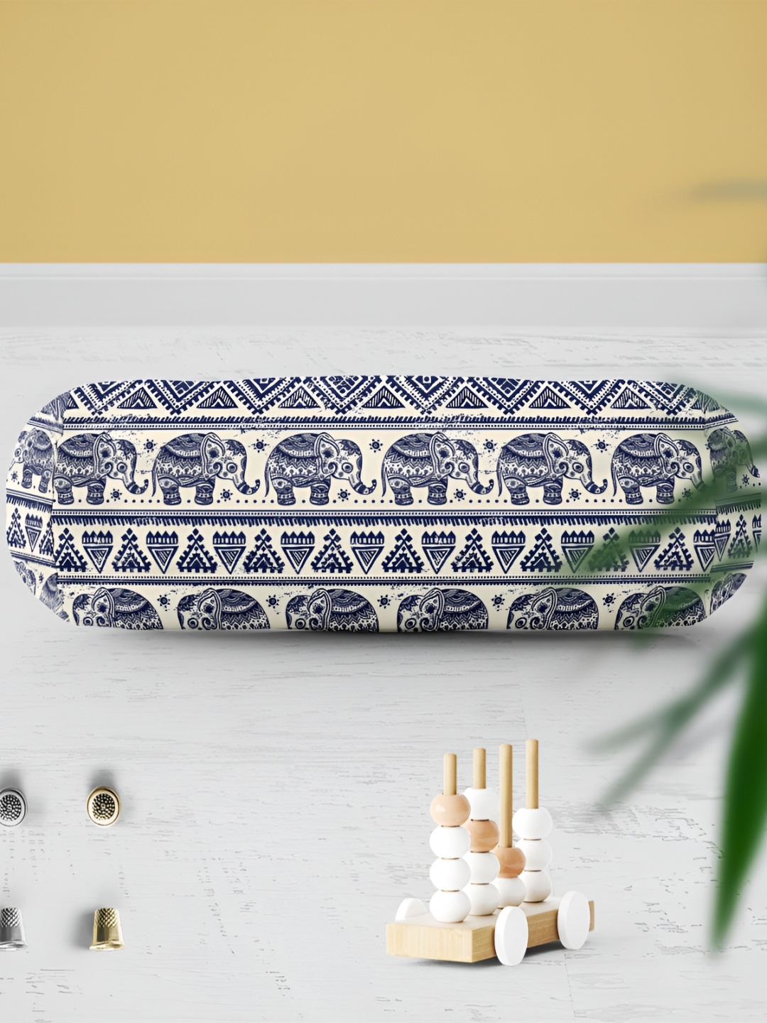 

ArtzFolio Navy Blue & White 2 Pieces Ethnic Motifs Printed Bolster Covers