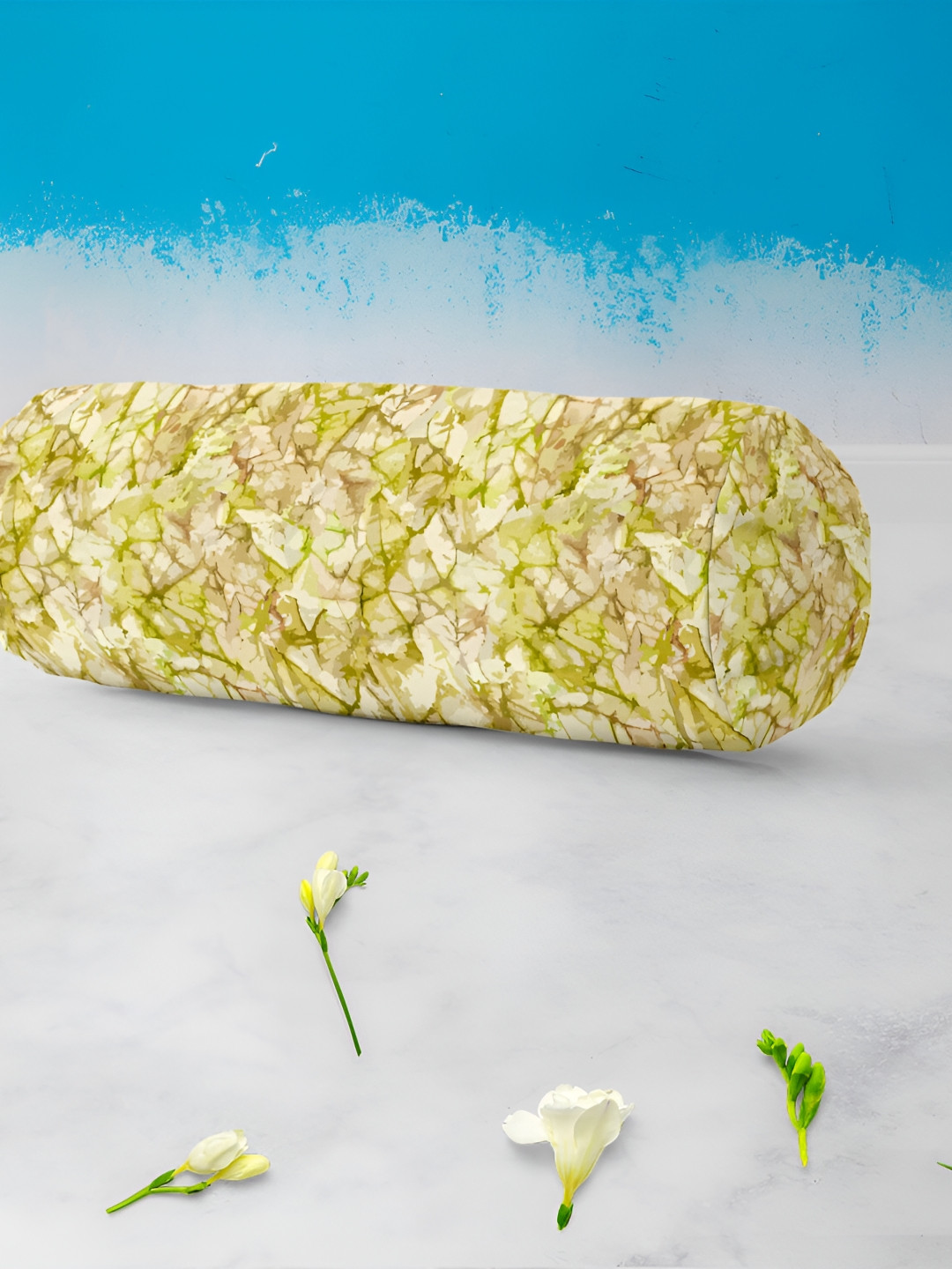 

ArtzFolio Green & Yellow 2 Pieces Abstract Printed Bolster Covers