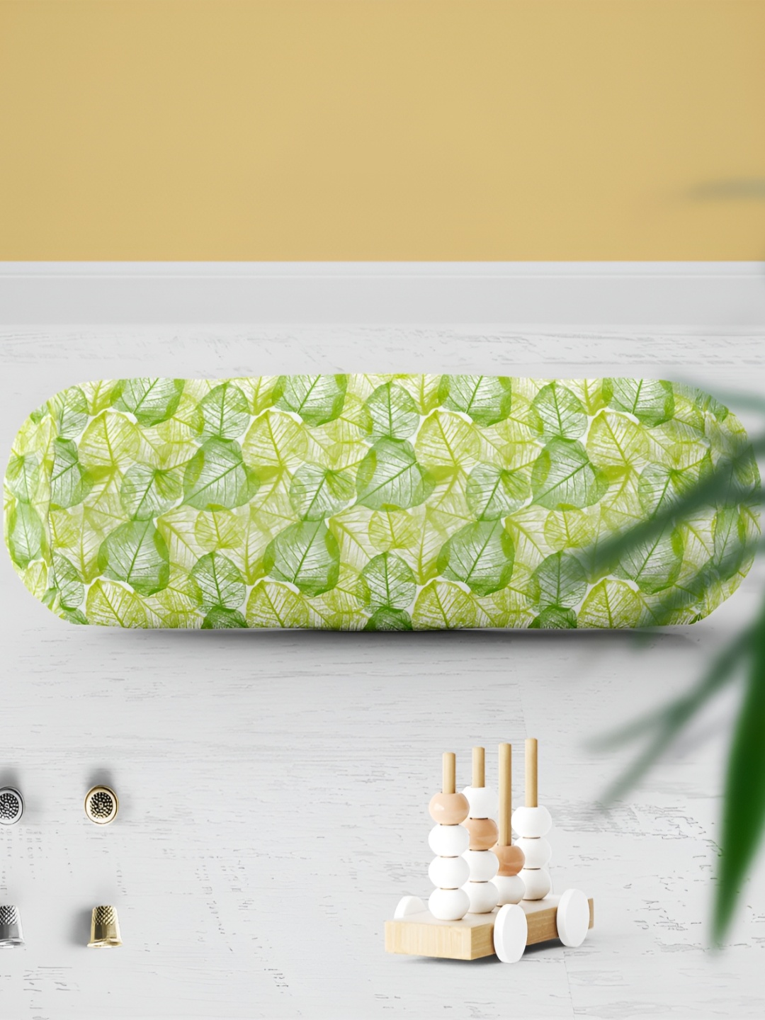 

ArtzFolio White & Green 2 Pieces Printed Cotton Canvas Bolster Covers