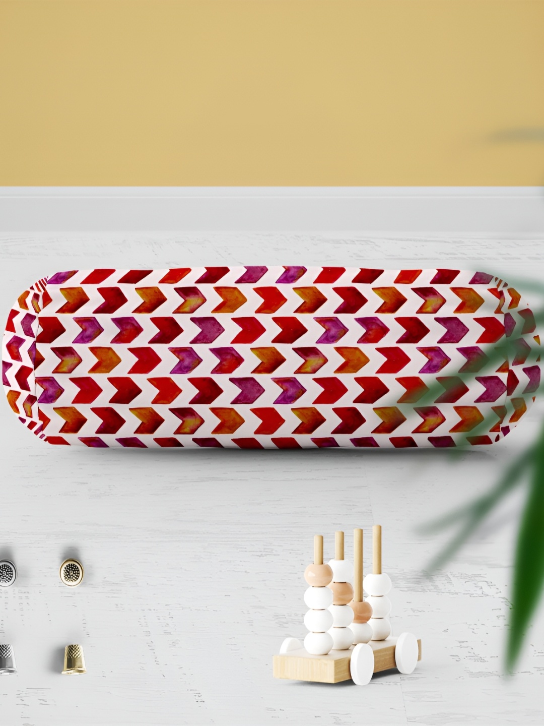 

ArtzFolio 2 Pieces Geometric Printed Bolster Covers, White