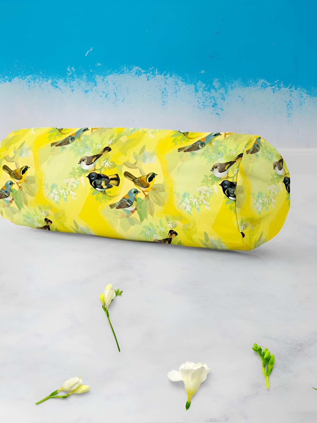 

ArtzFolio Yellow & Brown 2 Pieces Printed Cotton Canvas Bolster Covers