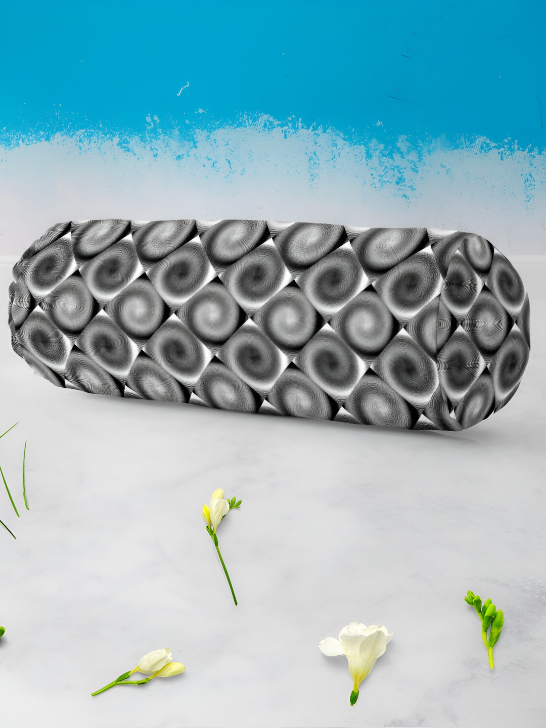 

ArtzFolio Grey & Black Geometric Printed Eco-Friendly Bolster Covers