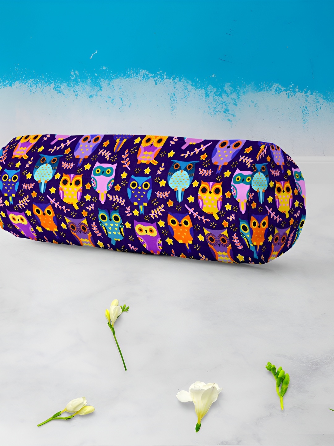 

ArtzFolio Navy Blue & Yellow 2 Pieces Printed Bolster Covers