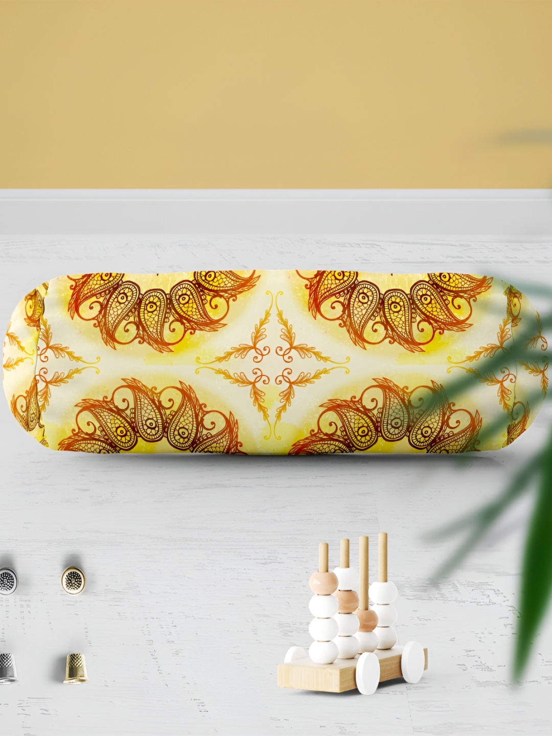 

ArtzFolio Brown & Yellow 2 Pieces Ethnic Motifs Printed Bolster Covers
