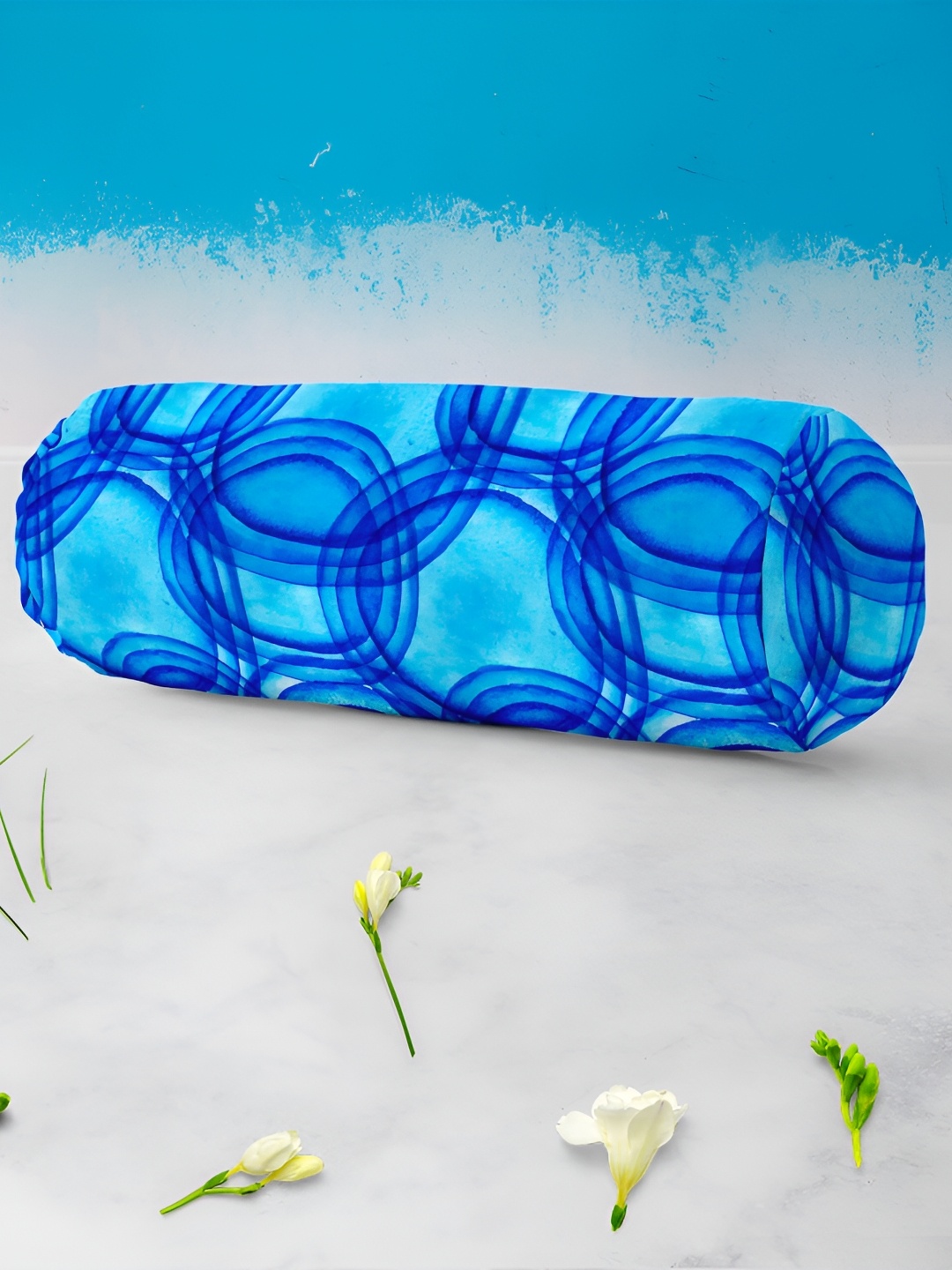 

ArtzFolio Blue 2-Pcs Printed Bolster Covers