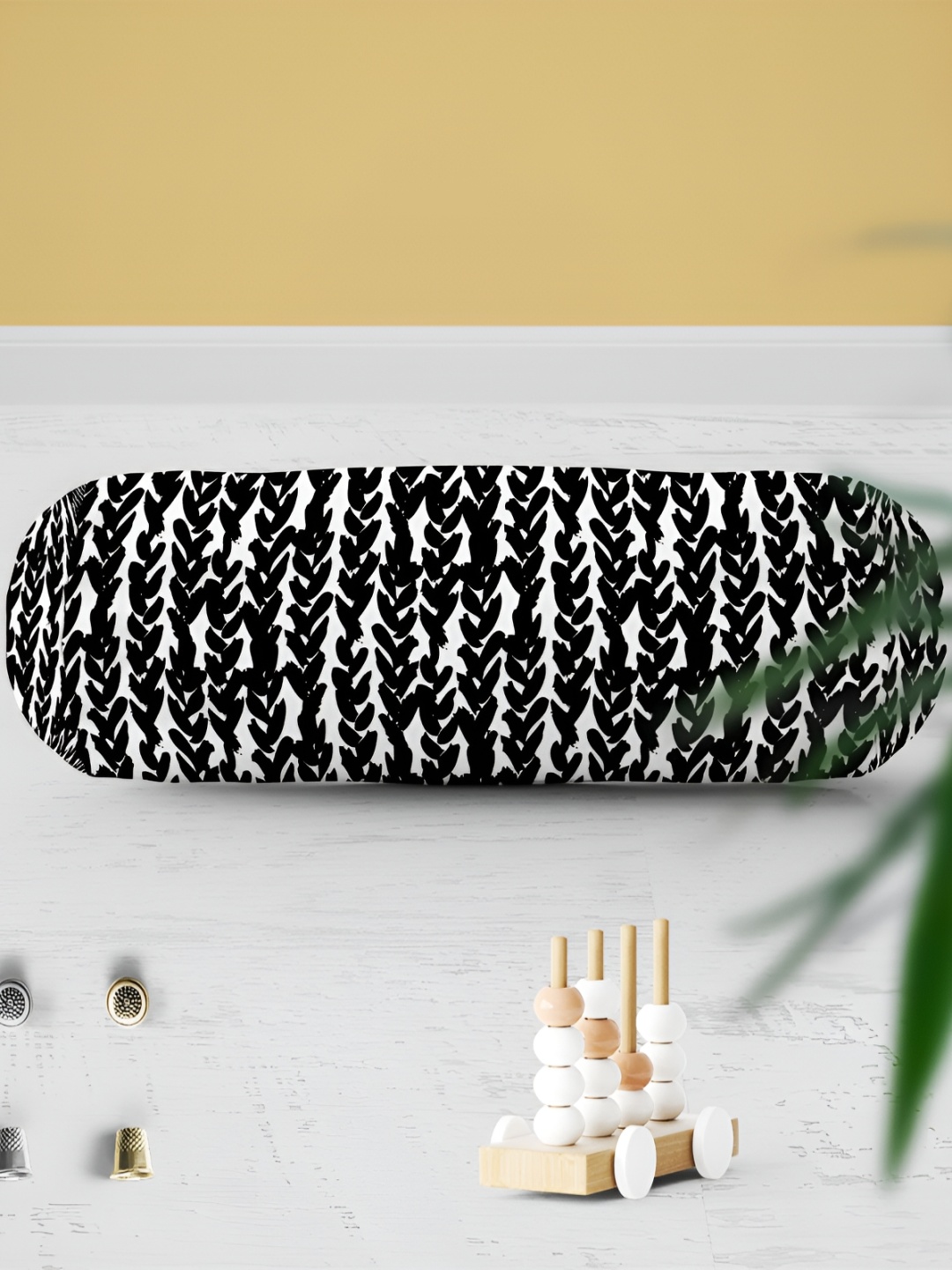 

ArtzFolio White & Black 2 Pieces Abstract Printed Bolster Covers