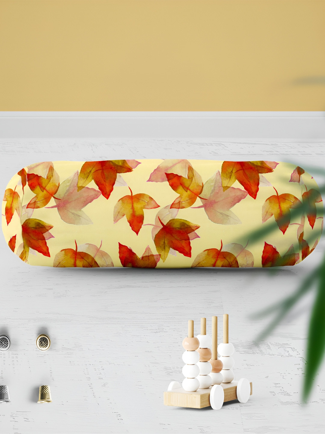 

ArtzFolio Cream & Red 2 Pieces Floral Printed Bolster Covers
