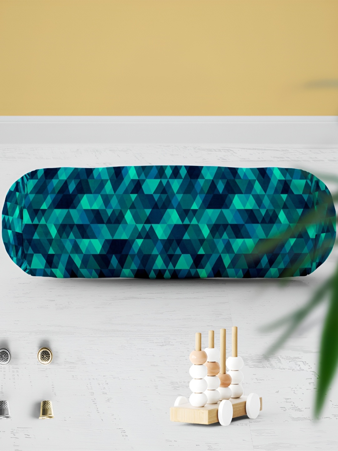 

ArtzFolio Blue & Green 2-Pcs Geometric Printed Bolster Covers