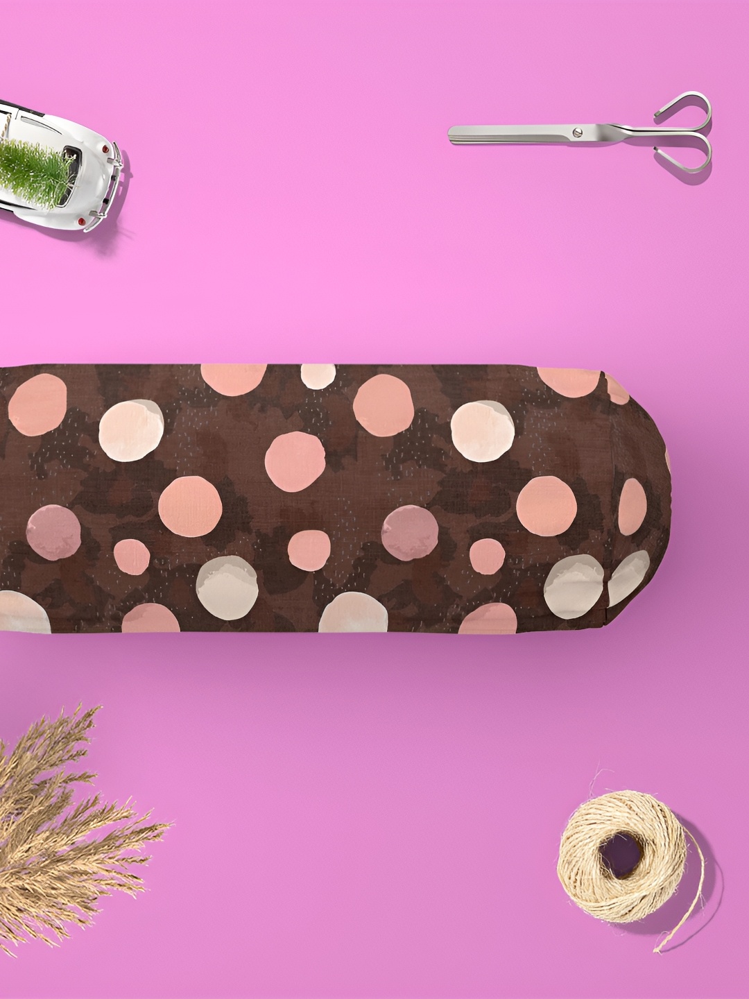 

ArtzFolio Brown & Pink 2 Pieces Printed Eco-Friendly Bolster Covers