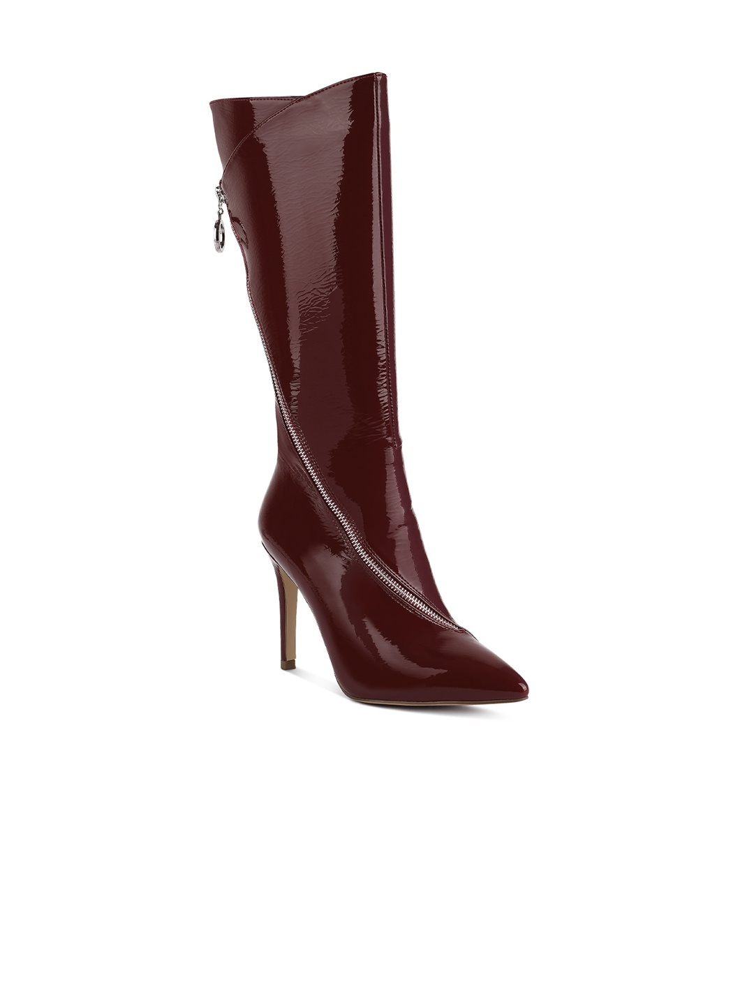 

RAG & CO Women Pointed Toe Stiletto Heeled Winter Boots, Burgundy