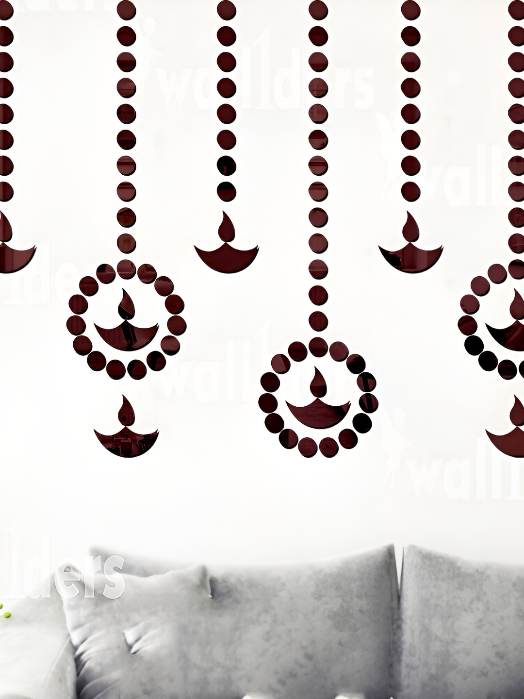 

Wall1ders Brown 210 Pieces Dot & Diya Shaped 3D Acrylic Mirror Wall Stickers