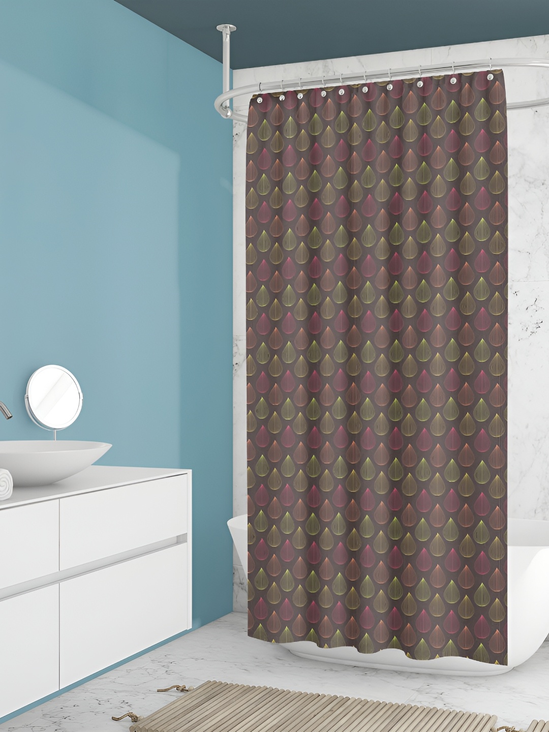 

ArtzFolio Brown & Green Printed Waterproof Shower Curtains