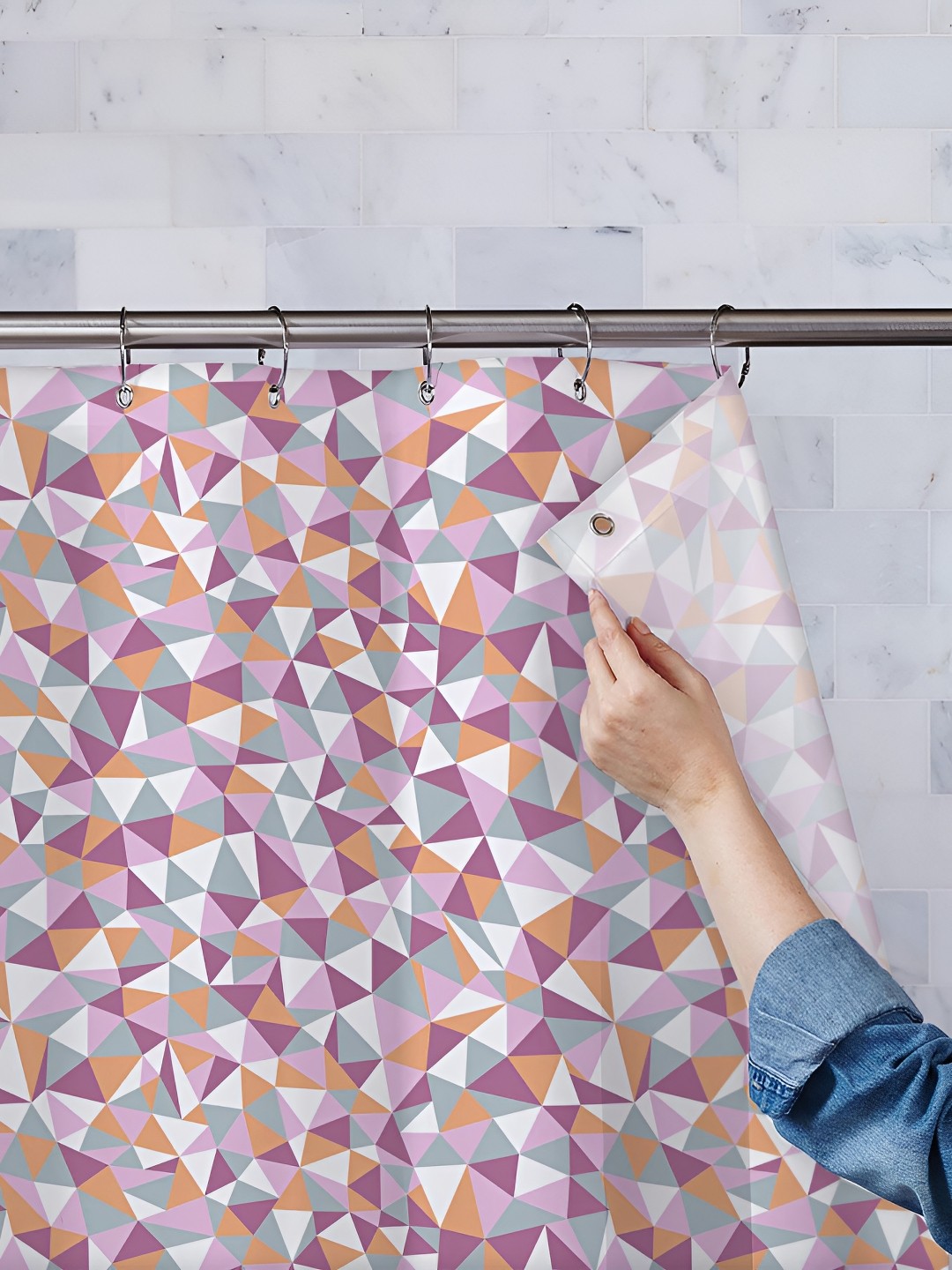 

ArtzFolio Purple & Orange Printed Waterproof Shower Curtains