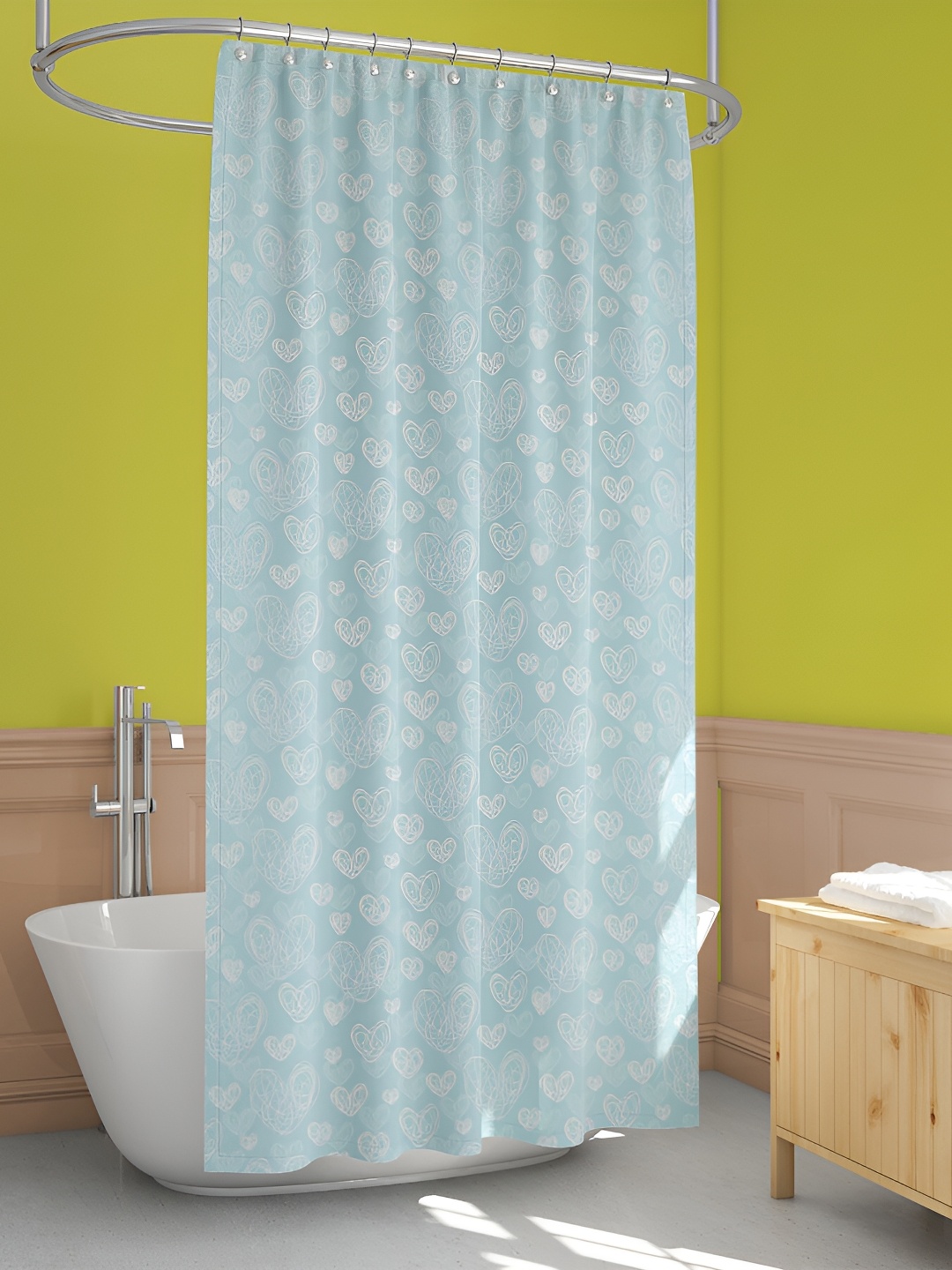 

ArtzFolio Blue & White Printed Waterproof Shower Curtains