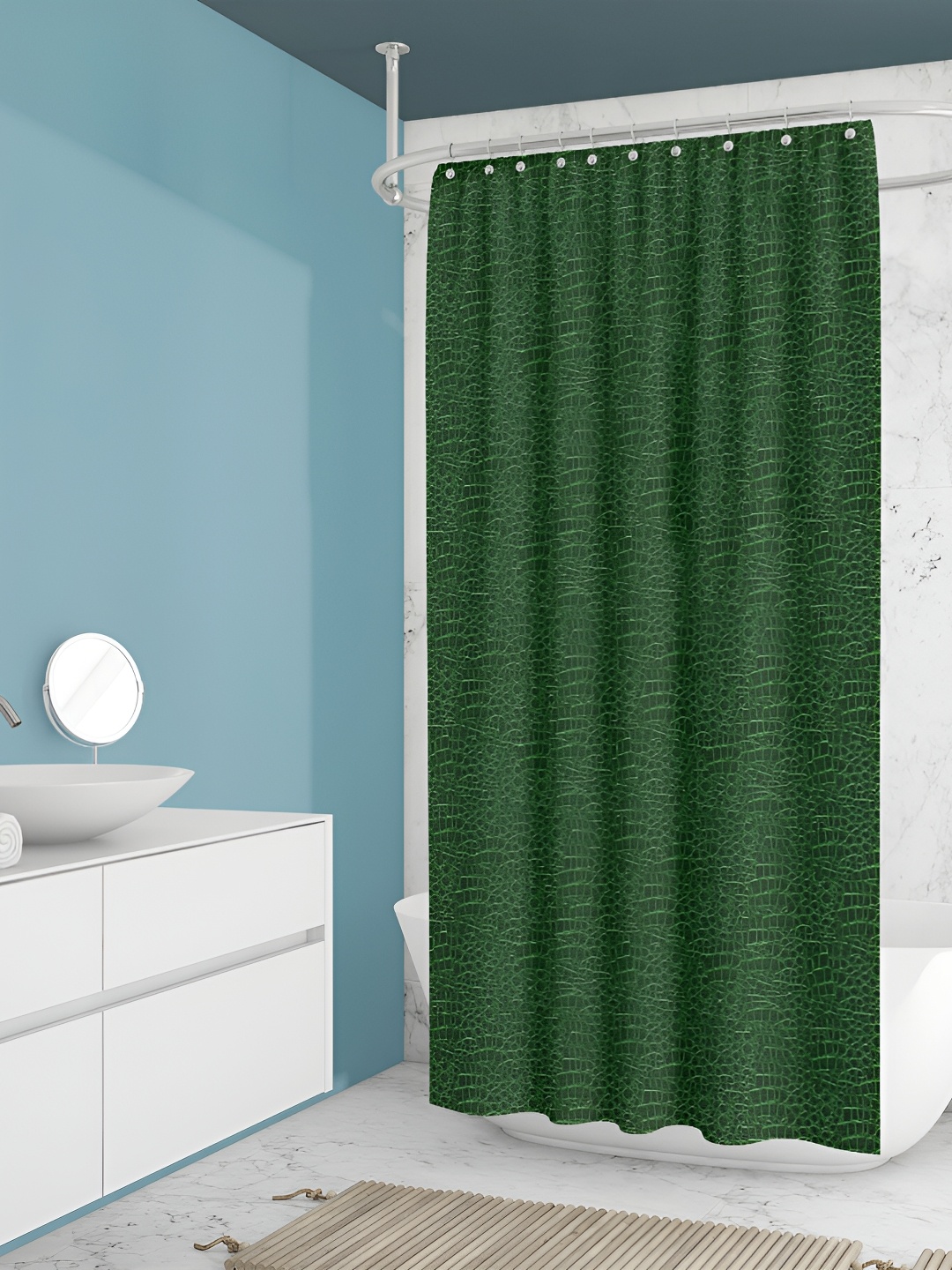 

ArtzFolio Green Printed Waterproof Shower Curtain