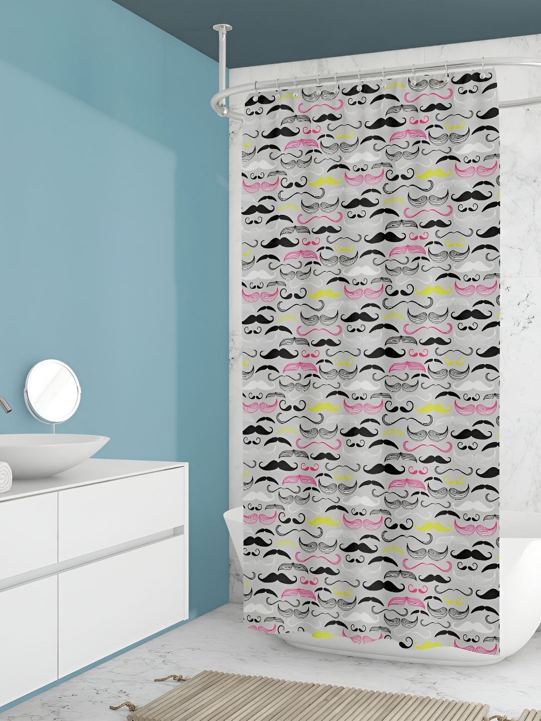 

ArtzFolio Grey & Black Printed Waterproof Shower Curtains