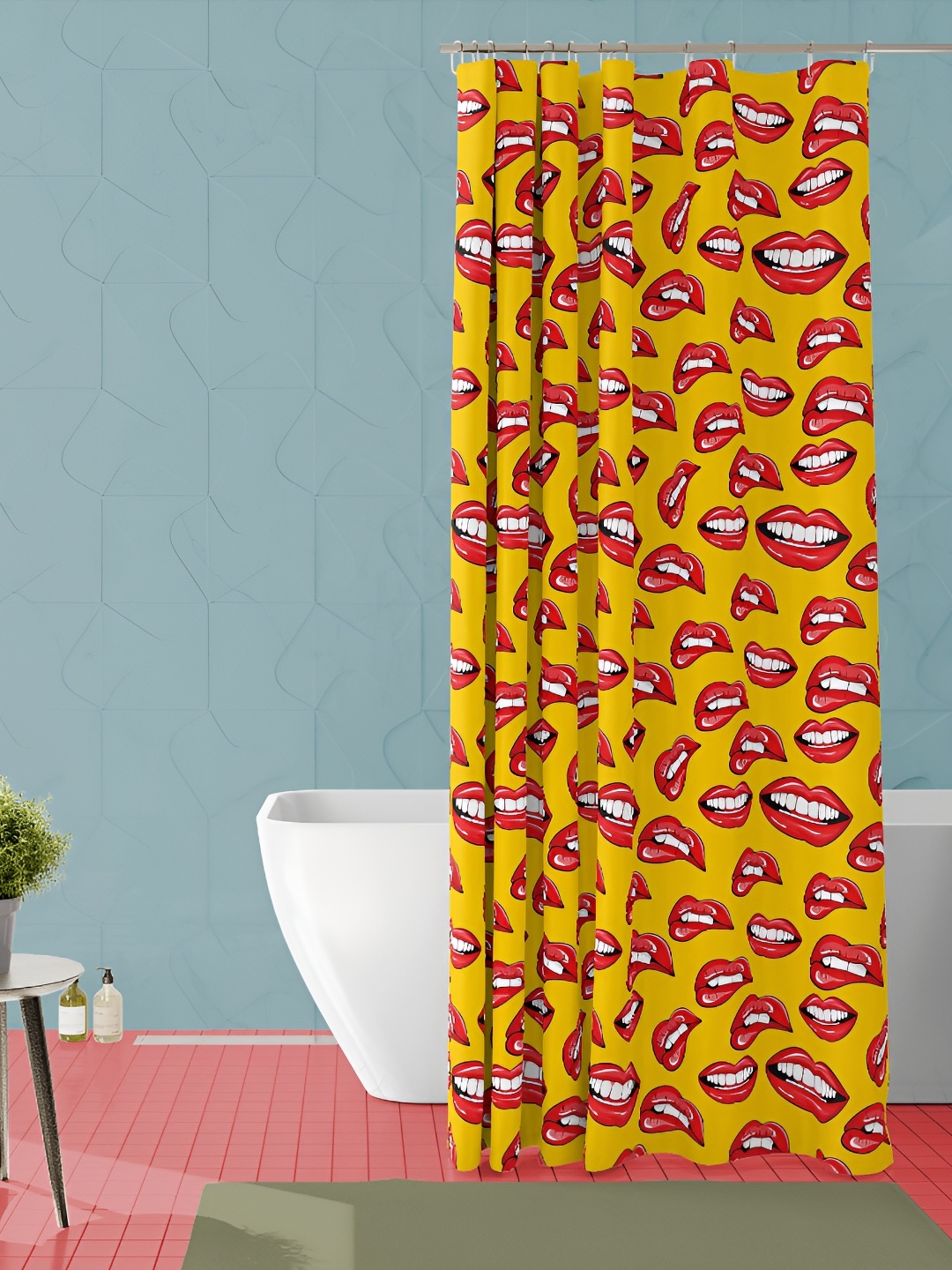 

ArtzFolio Yellow & Red Printed Waterproof Shower Curtains