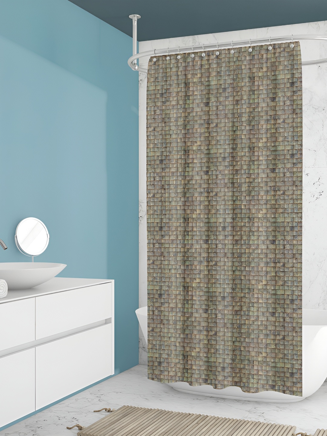 

ArtzFolio Brown Printed Waterproof Shower Curtains
