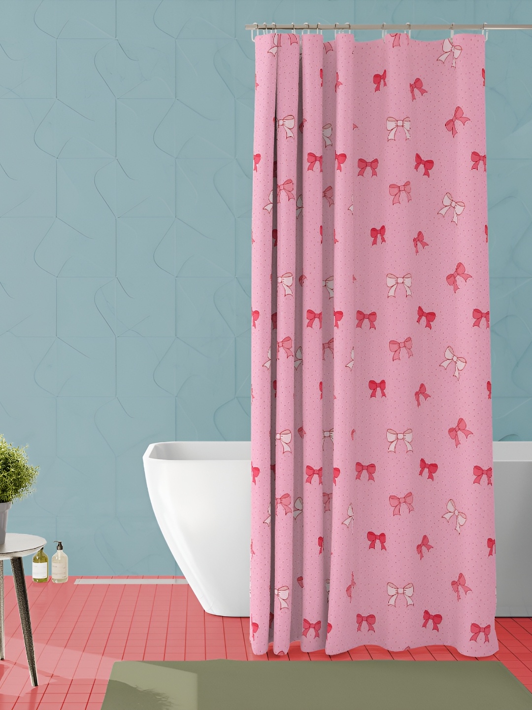 

ArtzFolio Pink Printed Waterproof Shower Curtains