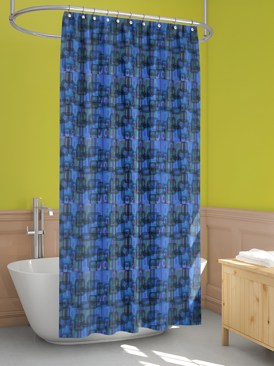 

ArtzFolio Blue Printed Waterproof Shower Curtains