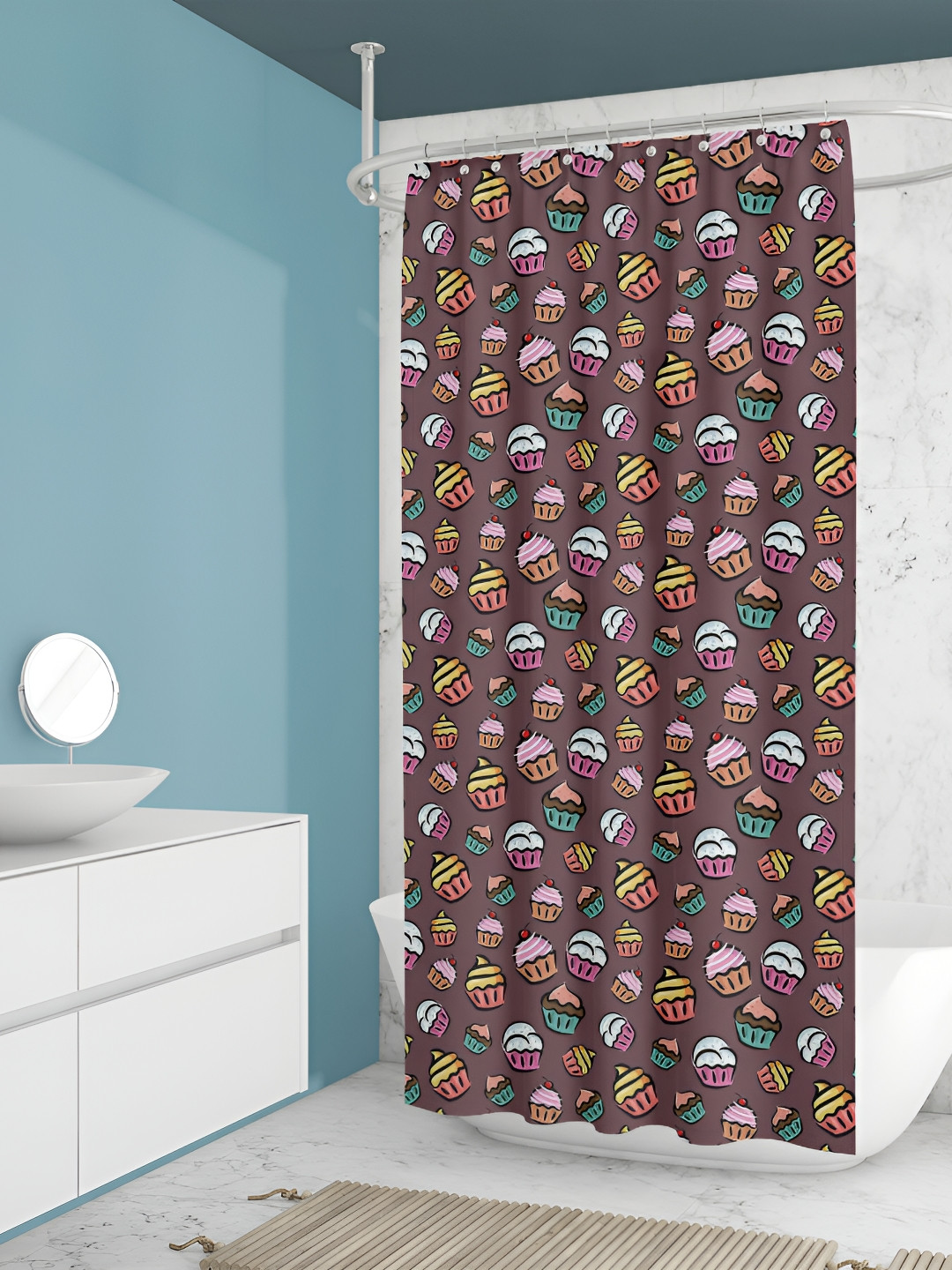 

ArtzFolio Brown & Pink Printed Waterproof Shower Curtains