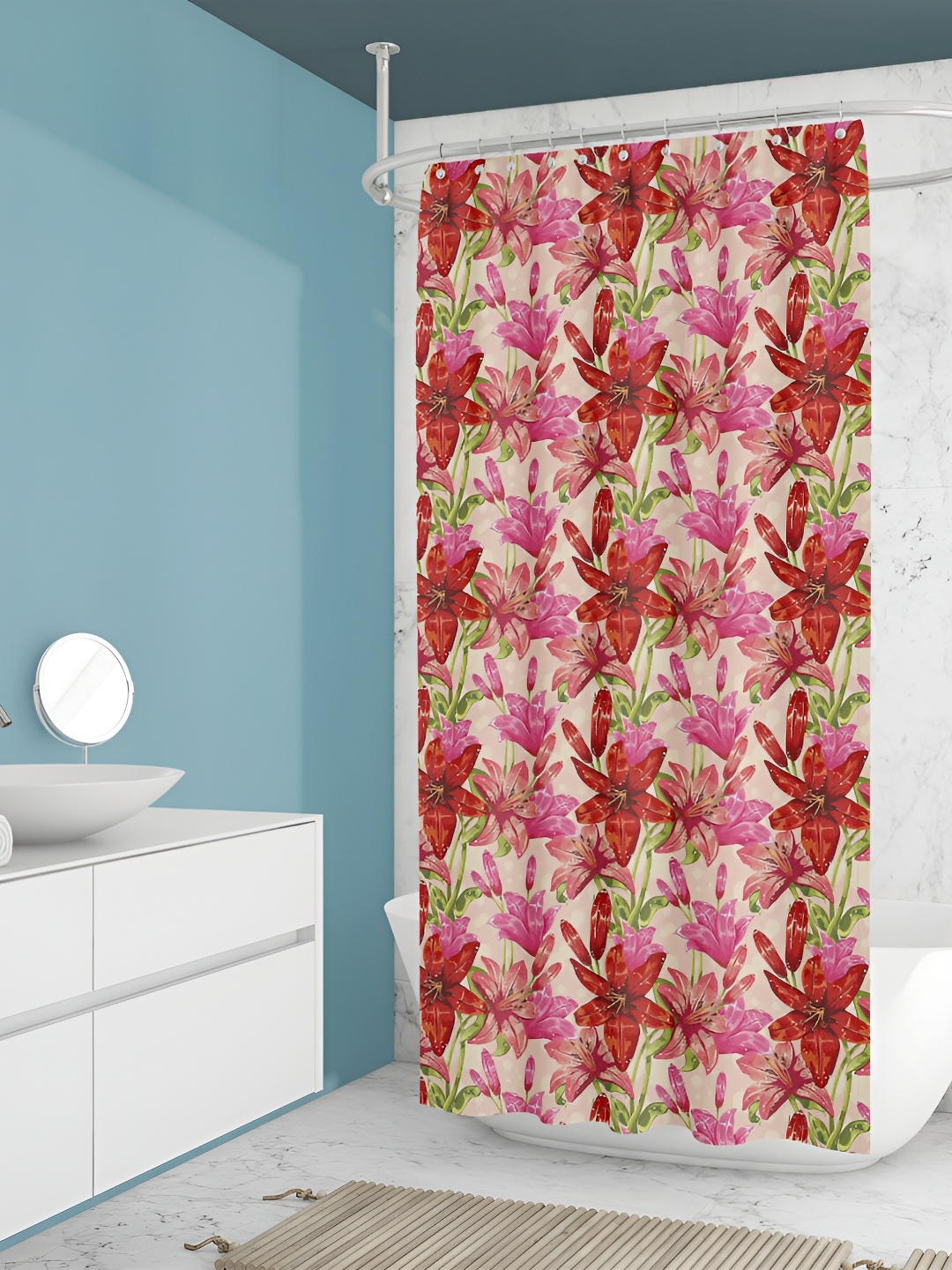 

ArtzFolio Pink & Red Printed Waterproof Shower Curtains