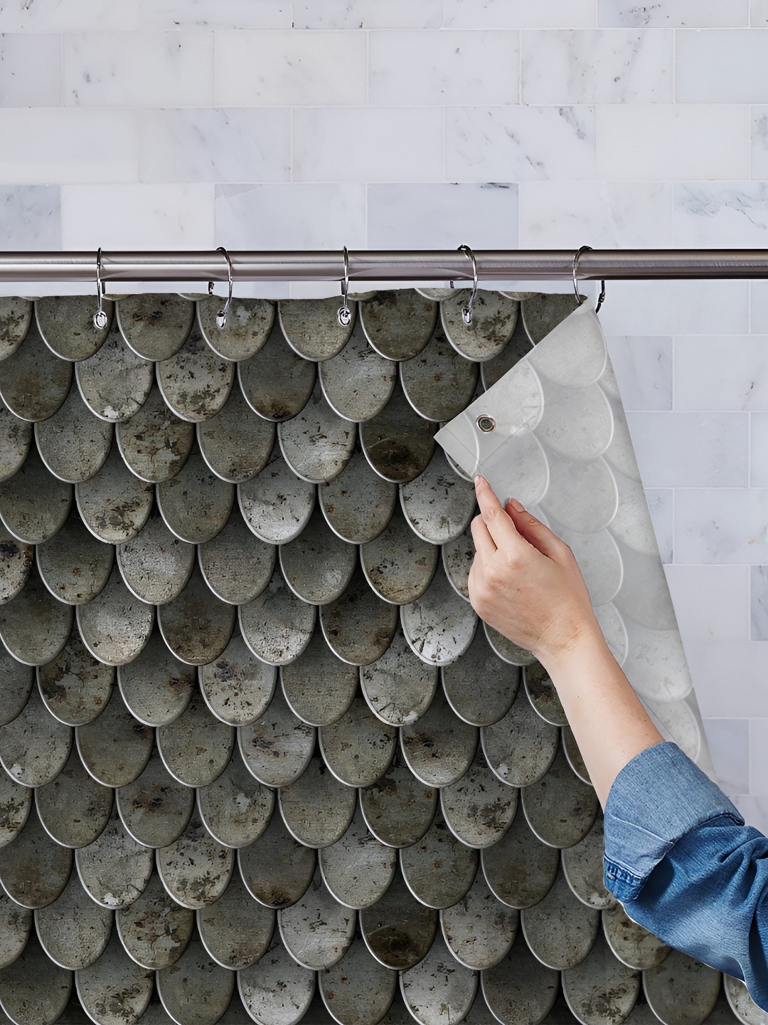 

ArtzFolio Black & White Printed Waterproof Shower Curtains