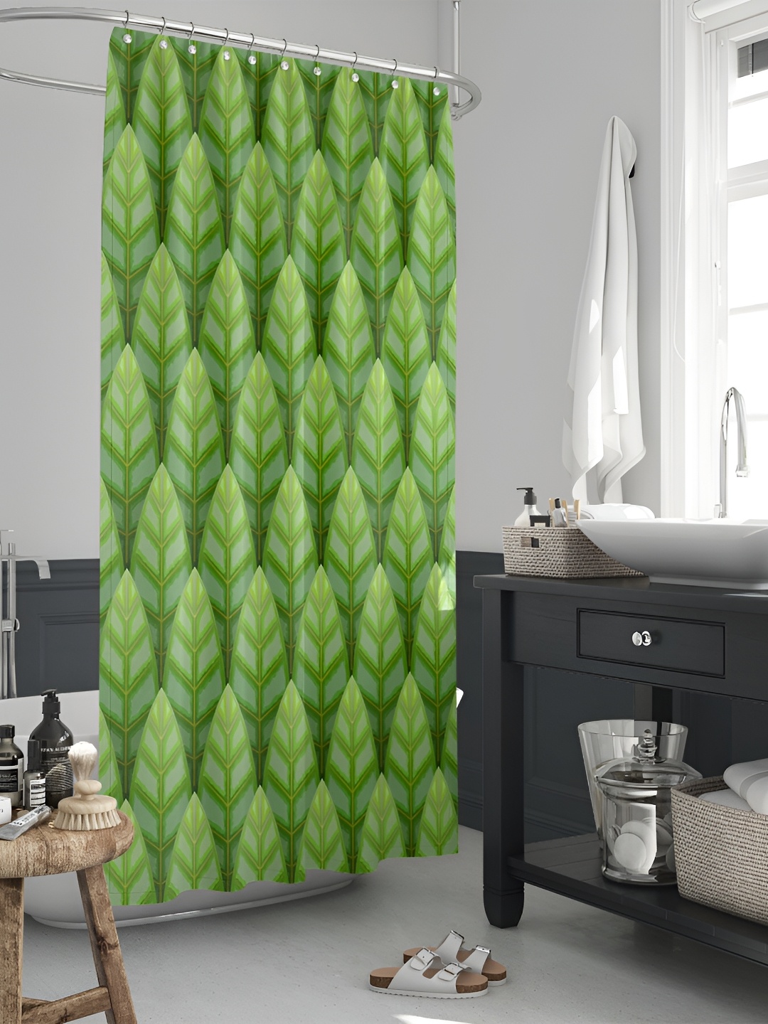 

ArtzFolio Green Printed Waterproof Shower Curtains