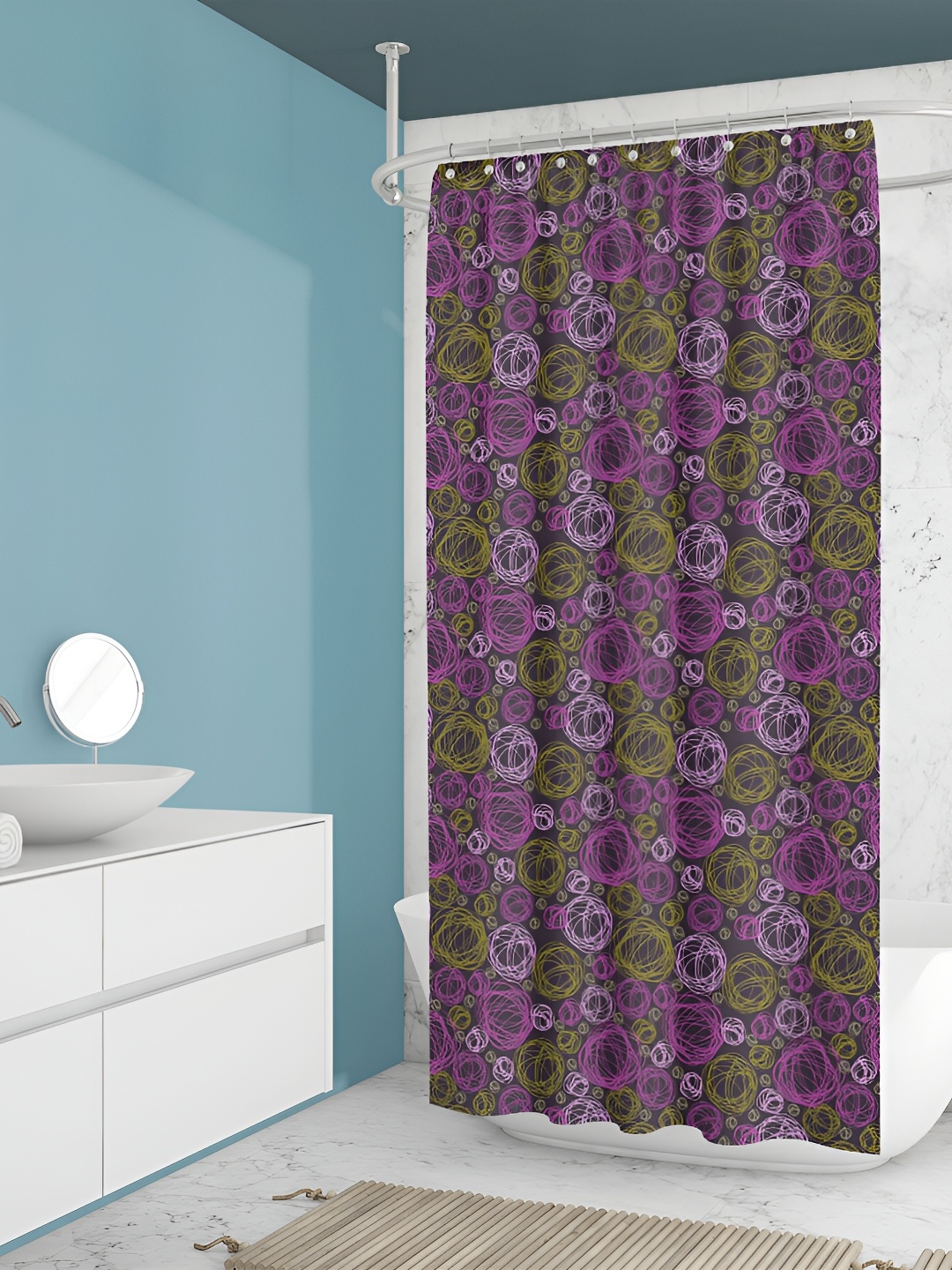 

ArtzFolio Black & Purple Printed Waterproof Shower Curtains