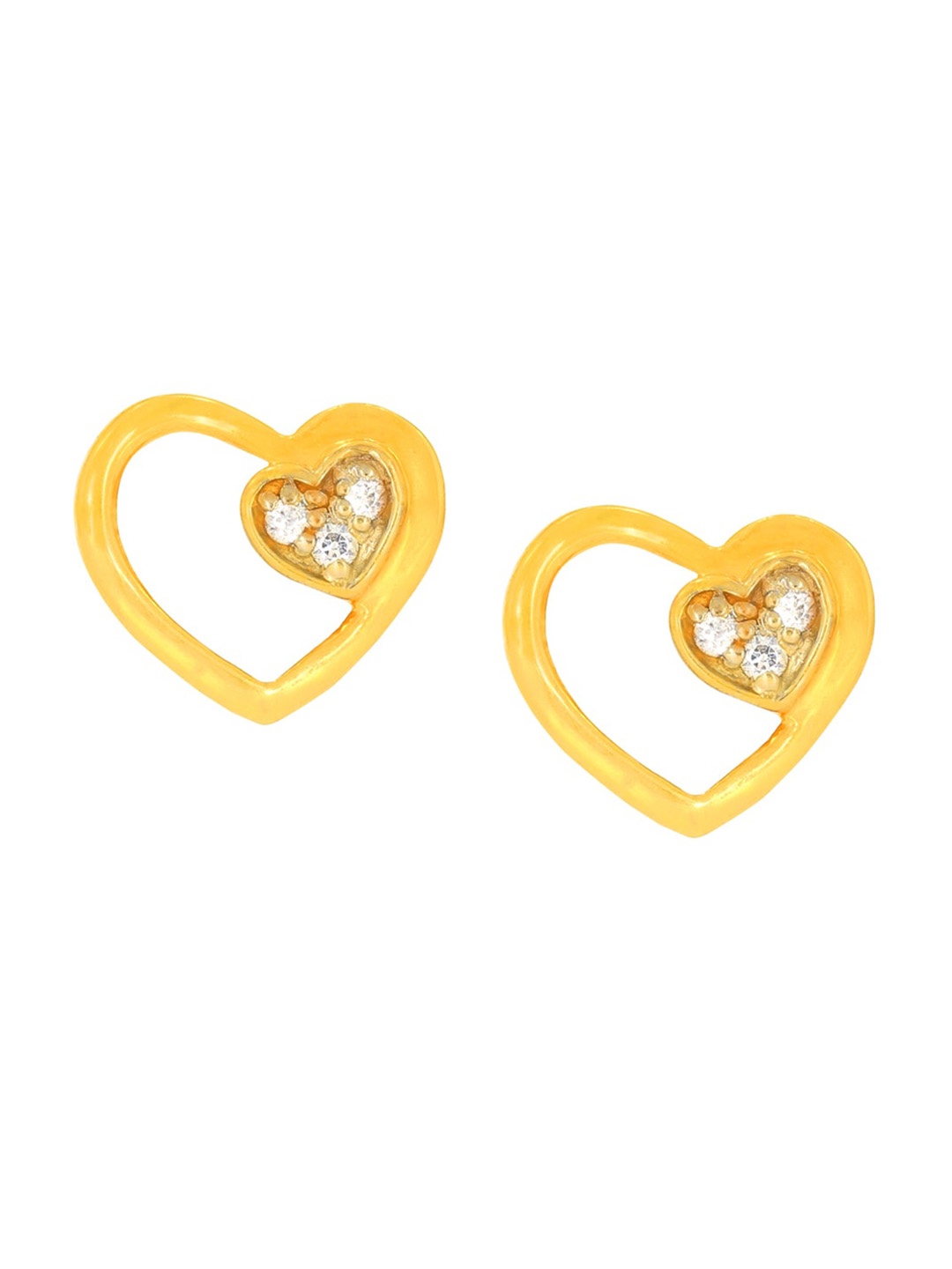 

BHIMA 22K Hallmark 916 Purity Yellow Gold Stone Heart Stud