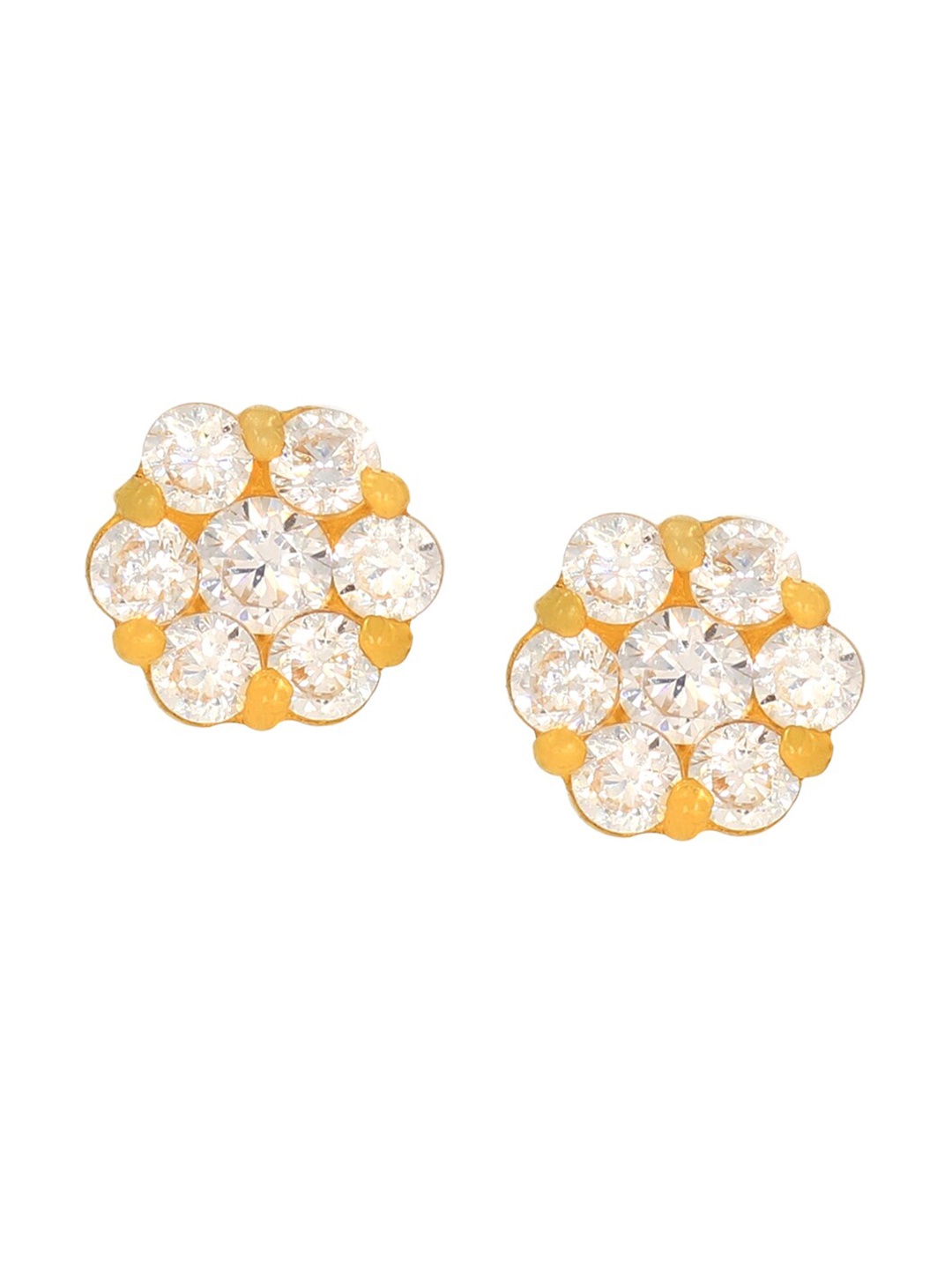 

BHIMA 22K Hallmark 916 Purity Yellow Gold Floral Stone Stud