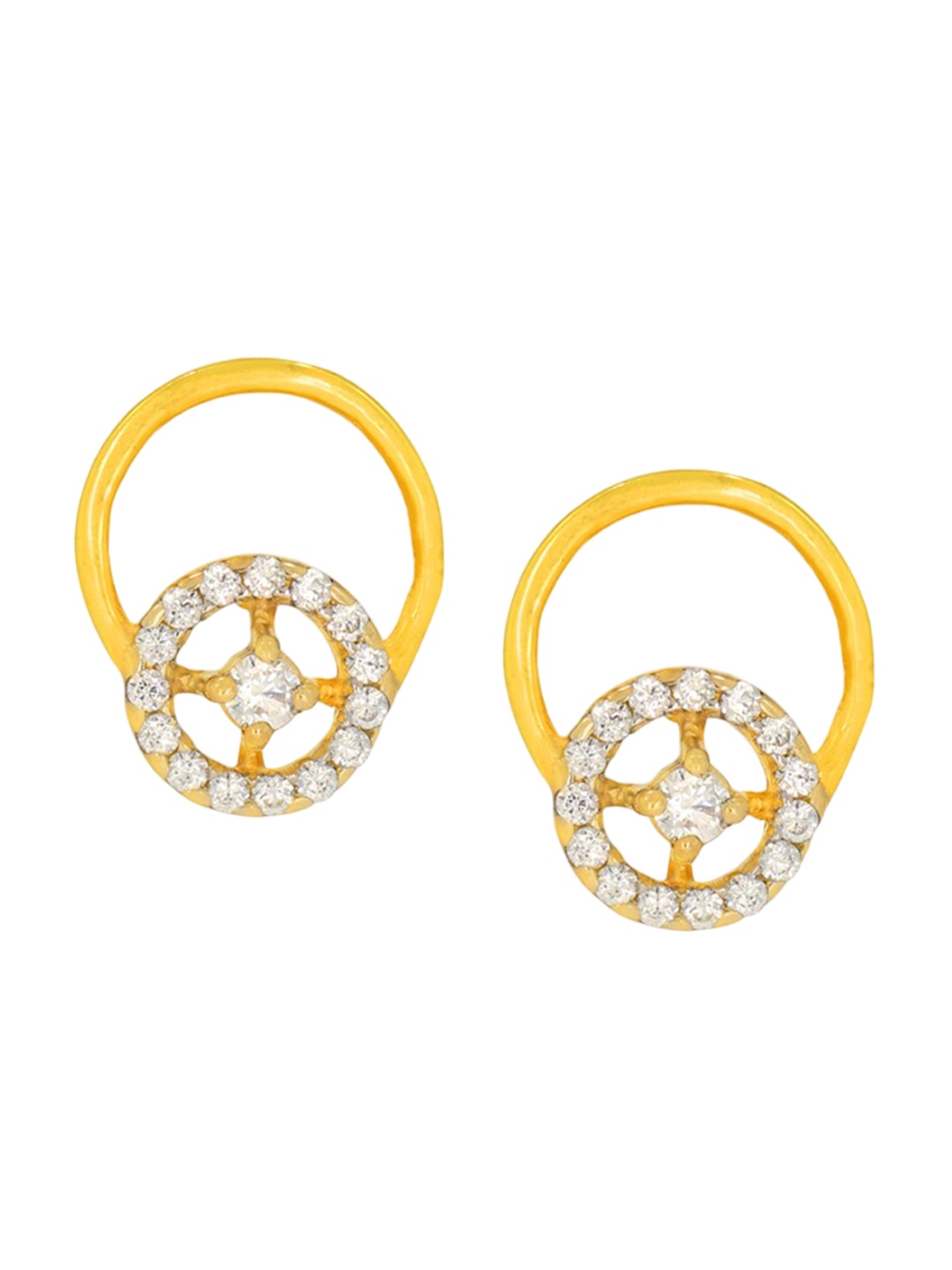 

BHIMA 22K Hallmark 916 Purity Yellow Gold Round Stone Stud