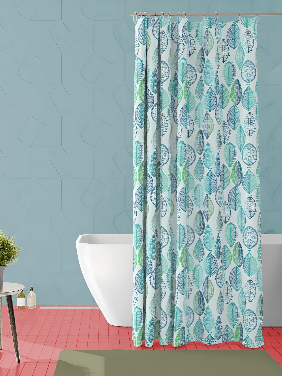 

ArtzFolio Blue & Green Printed Waterproof Shower Curtains