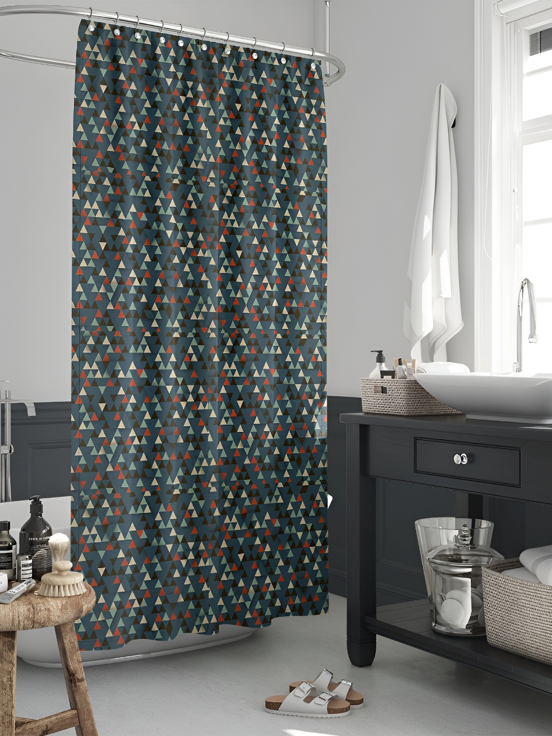 

ArtzFolio Green & Red Printed Waterproof Shower Curtains