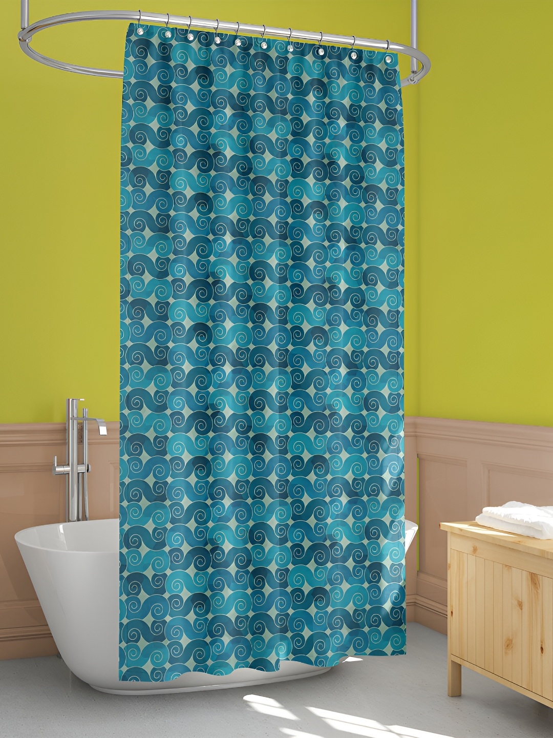 

ArtzFolio Blue & White Printed Waterproof Shower Curtains