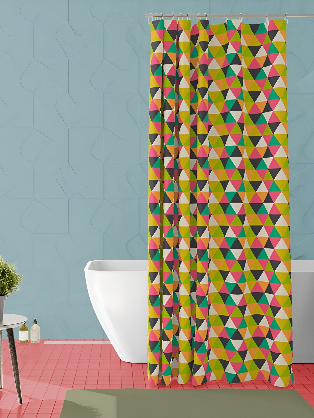 

ArtzFolio Yellow & Pink Printed Waterproof Shower Curtains