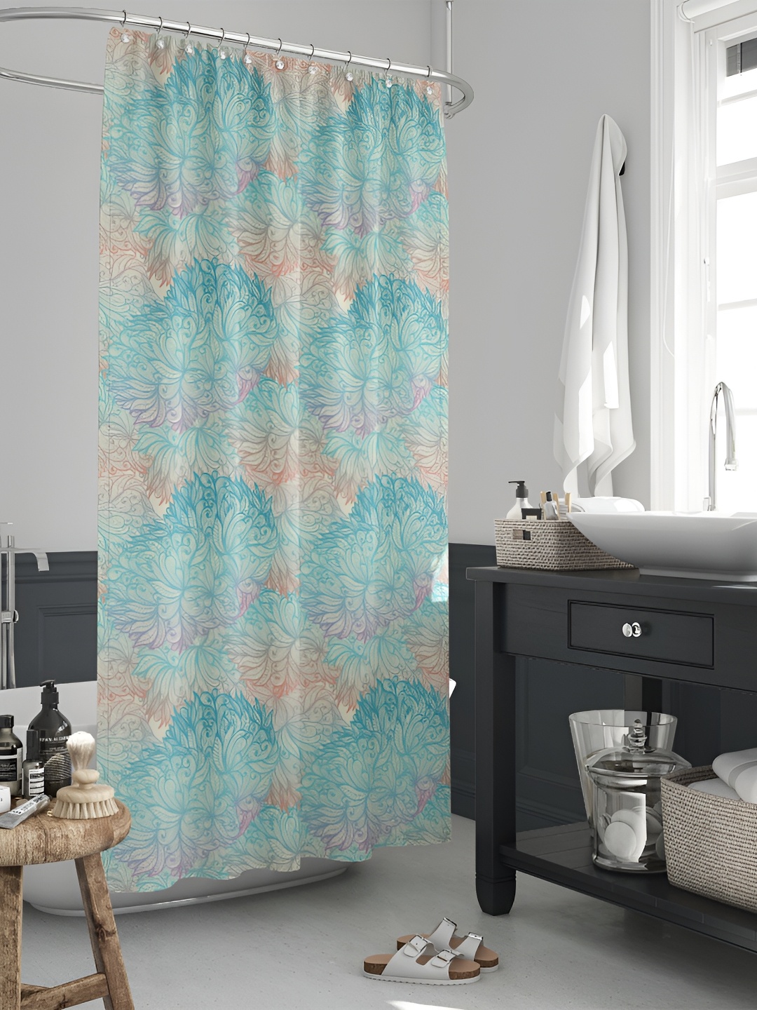 

ArtzFolio Blue & Purple Printed Waterproof Shower Curtains