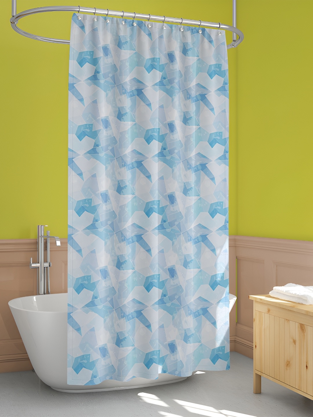 

ArtzFolio Blue & White Printed Waterproof Shower Curtains