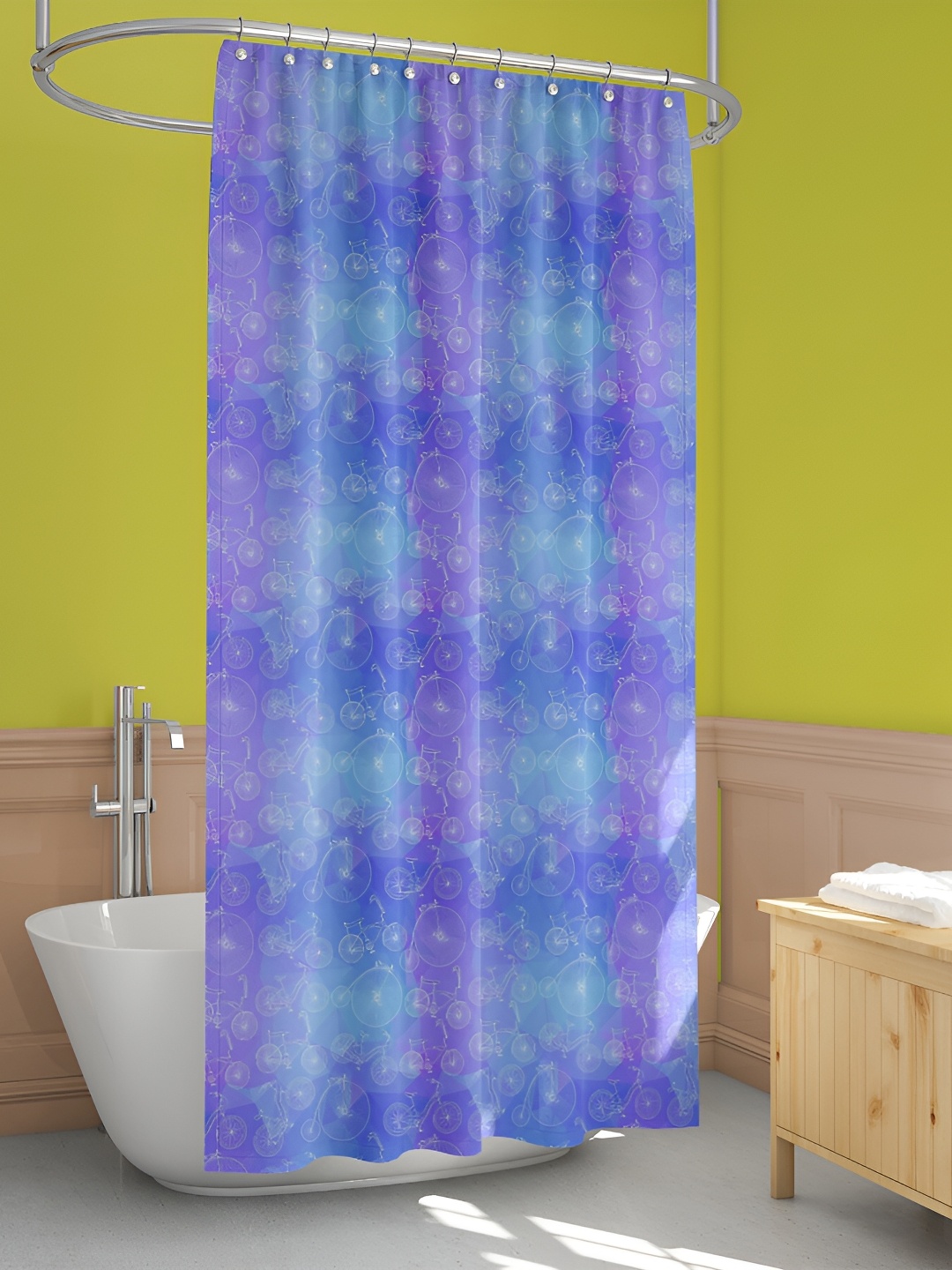 

ArtzFolio Blue & Purple Printed Waterproof Shower Curtains