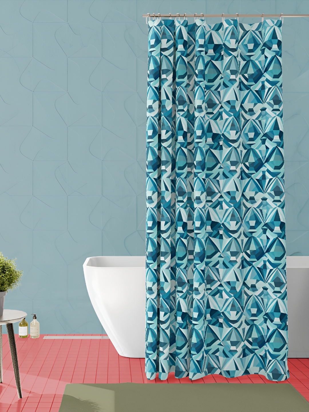 

ArtzFolio Blue & White Printed Waterproof Shower Curtains