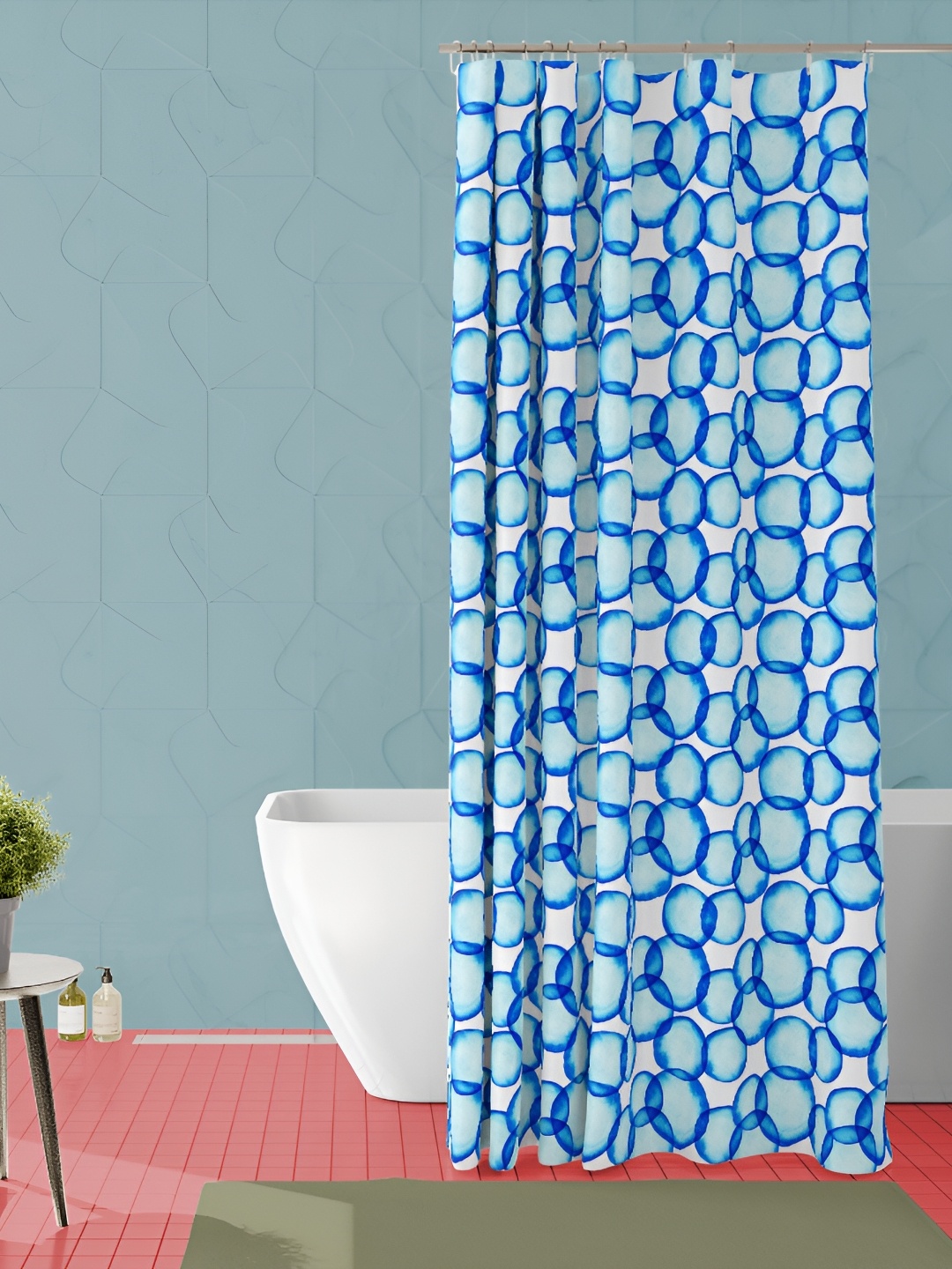 

ArtzFolio Blue Printed Waterproof Shower Curtains