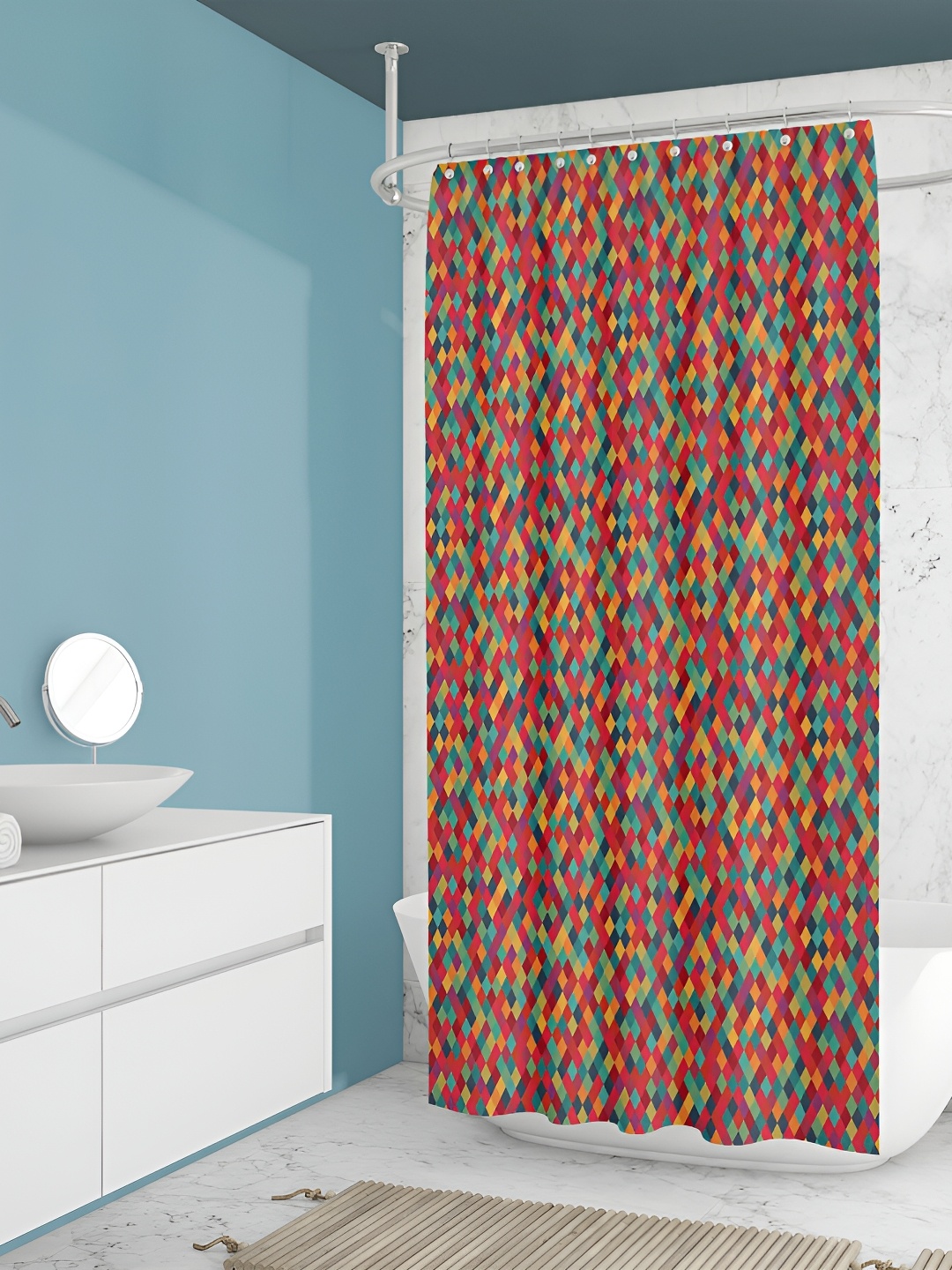 

ArtzFolio Red & Green Printed Waterproof Shower Curtains