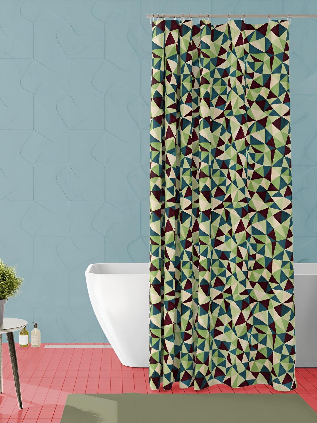 

ArtzFolio Teal Blue & Green Printed Waterproof Shower Curtains